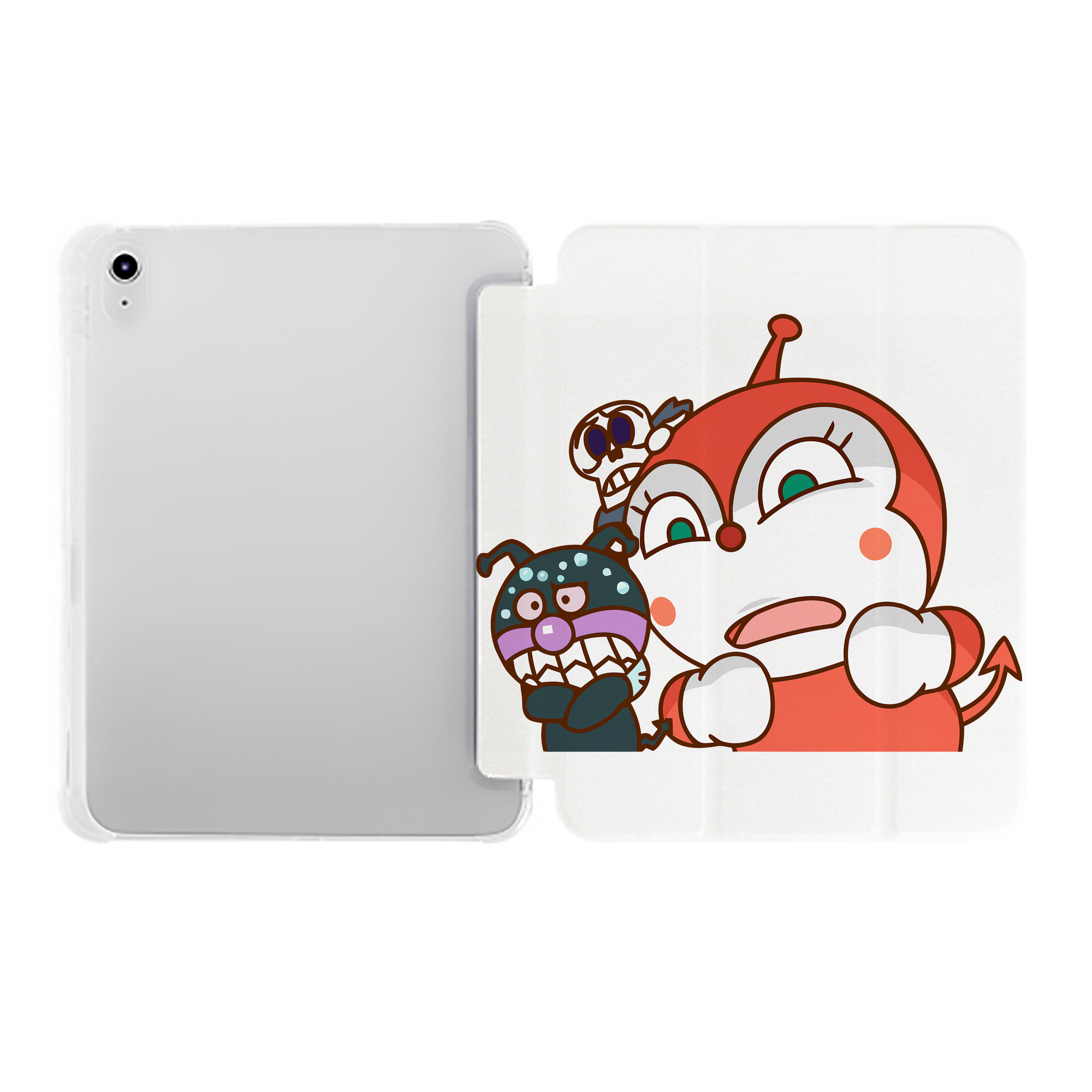 （画像用） アンパンマン Anpanman IPad ケース ペン収納付き 三つ折りスタンド PUレザー×シリコン 対応機種9.5/10.5/10.9インチ